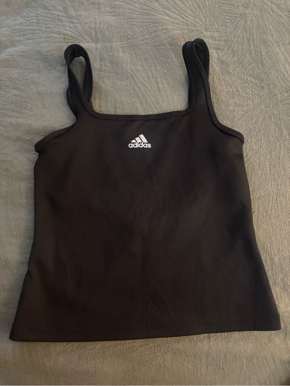 adidas Black Tank Top with White Trefoil Logo